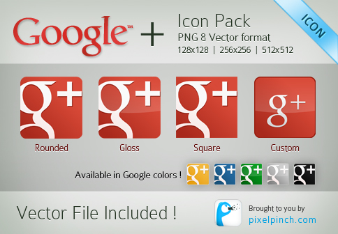 New-Red-Google-Plus-or-Page-Vector-Icon-Pack