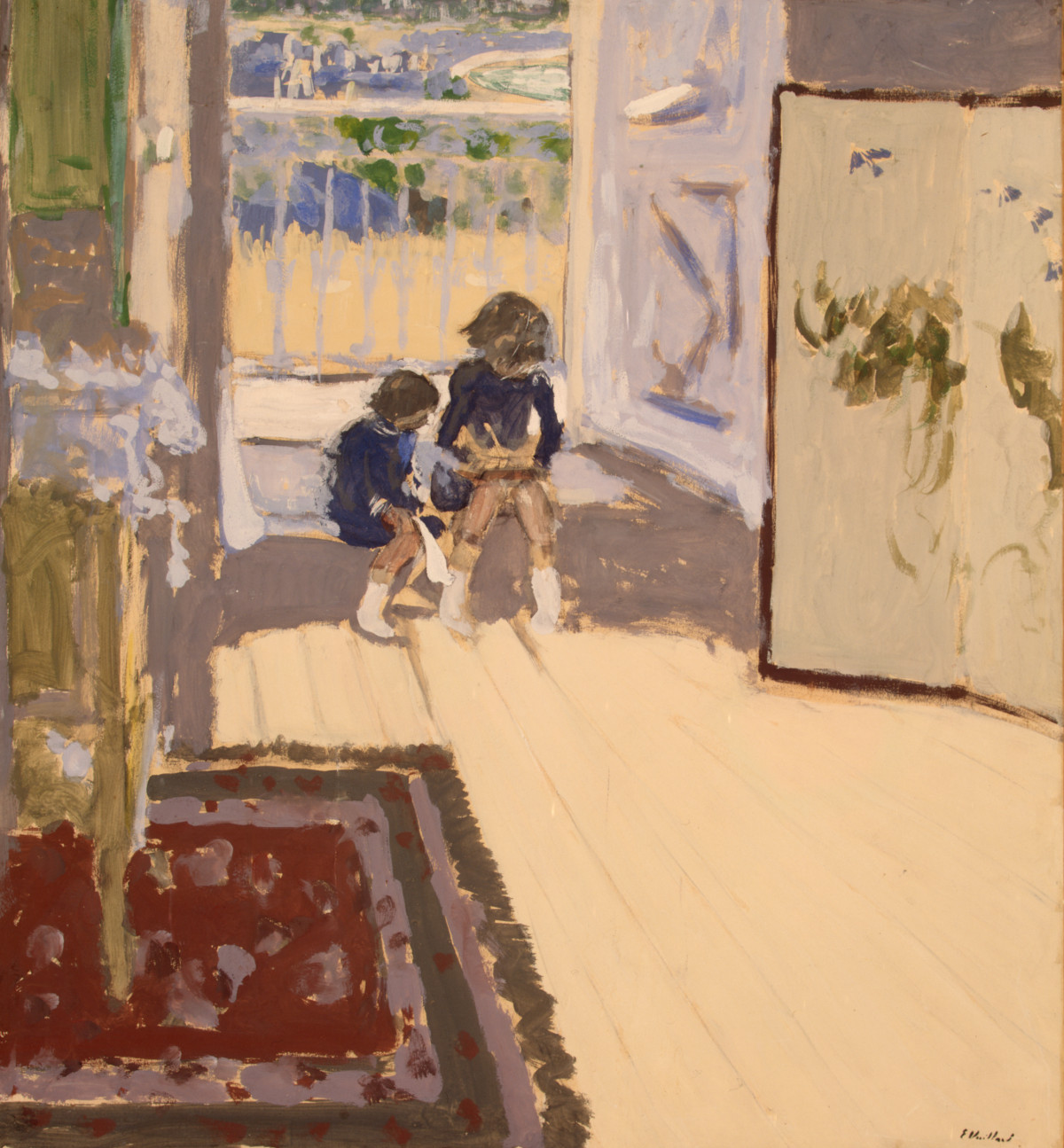 Édouard Vuillard: ''Kinderen''. 1909. Tempera op papier, geplakt op doek, 84,5 x 77,7 cm. State Hermitage Museum, St Petersburg